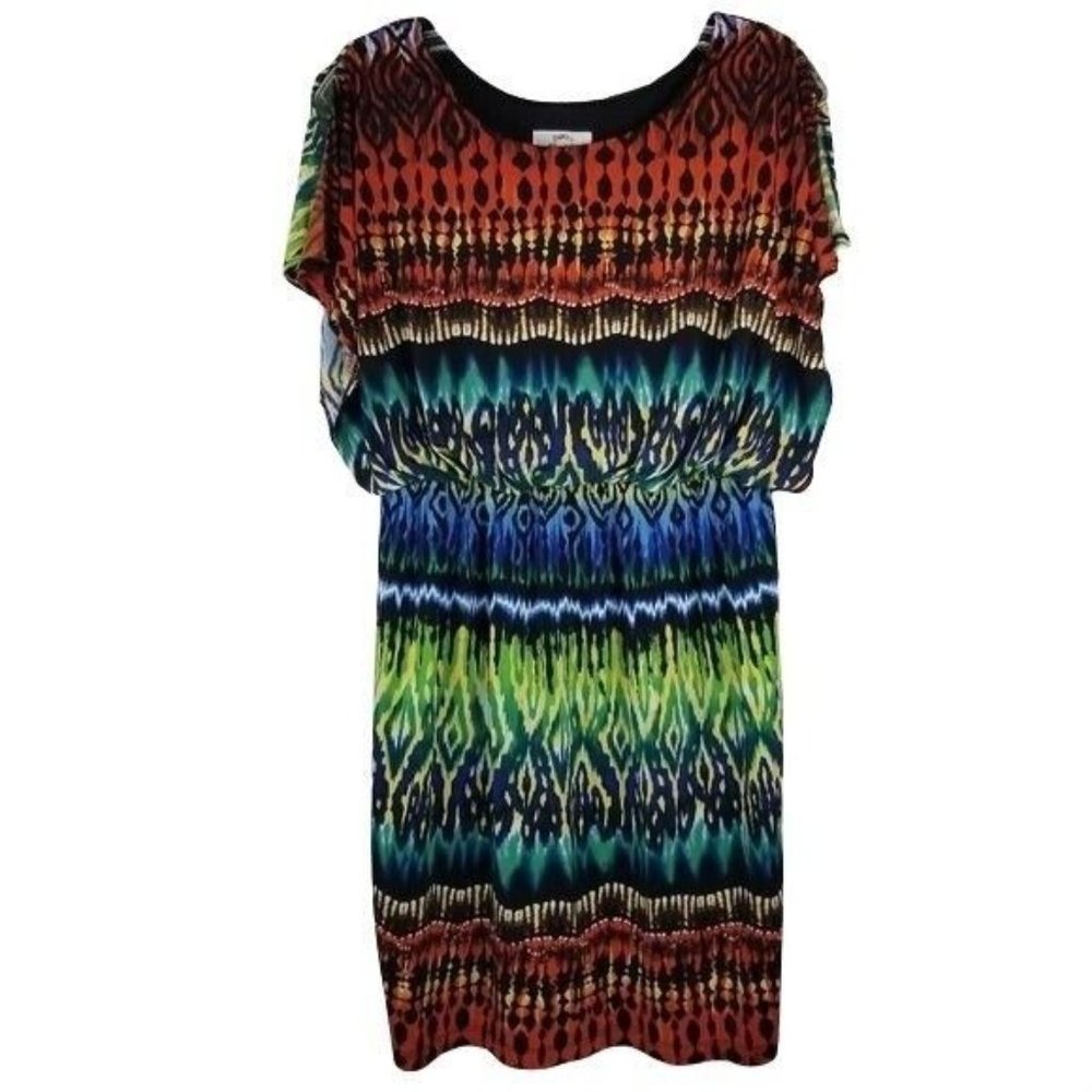 Sweet Storm Womens Dress sz L multicolor tank under dress above knee